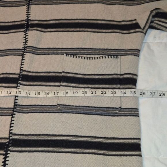 CELINE 21 SS Striped Wool Blanket Coat Vintage - Picture 10 of 16